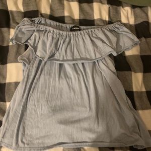 Blue off the shoulder top